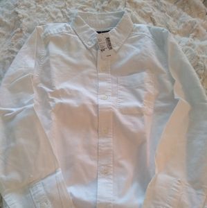 NWT white cotton button down